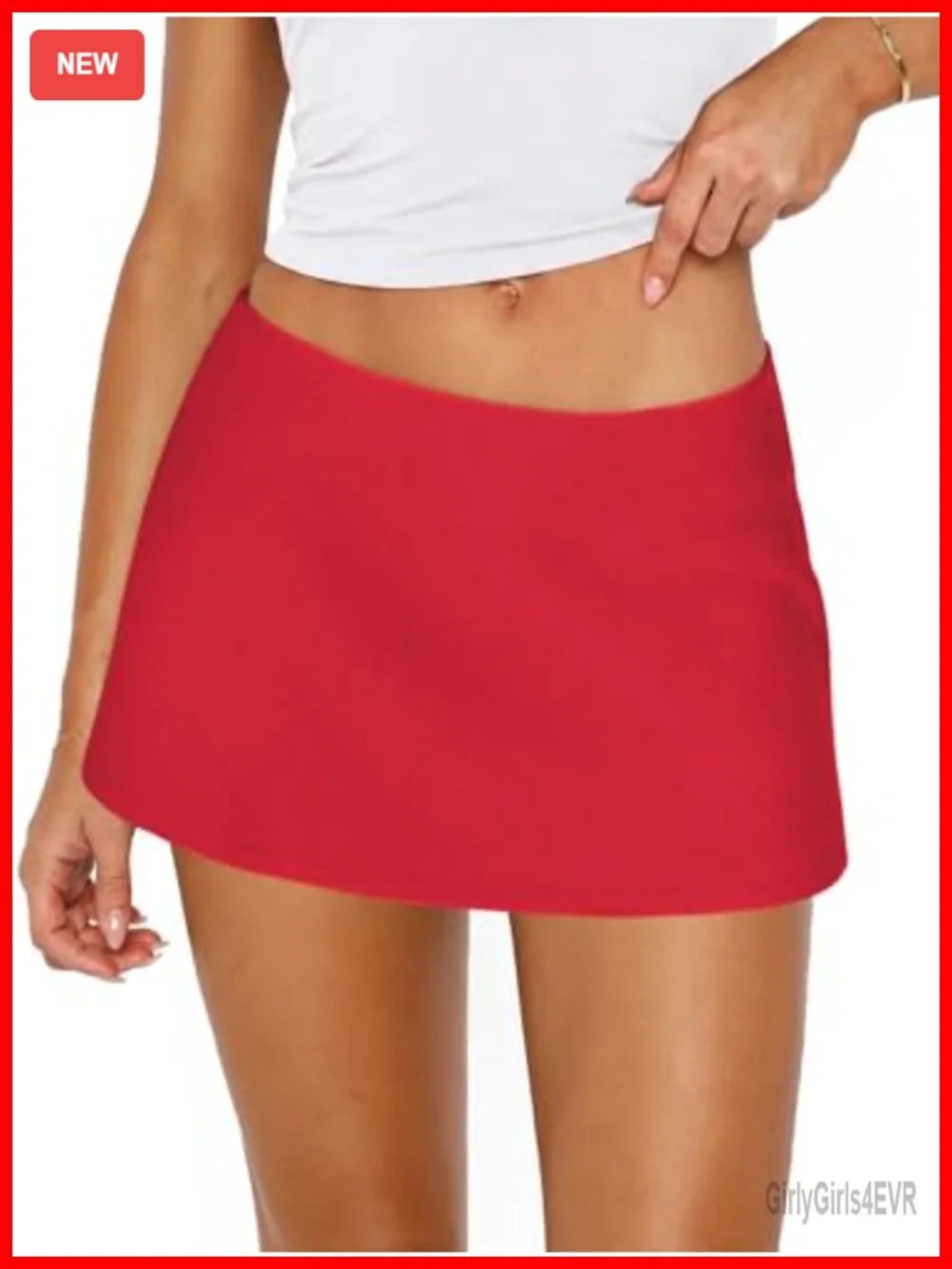 Women's A-Line Mini Skort with Built-In Shorts, Low Rise, Stretch Viscose,